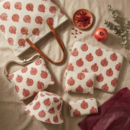 The Pomegranate Collection — Complete 6-Piece Handcrafted Linen Set