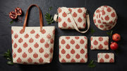 The Pomegranate Collection — Complete 6-Piece Handcrafted Linen Set